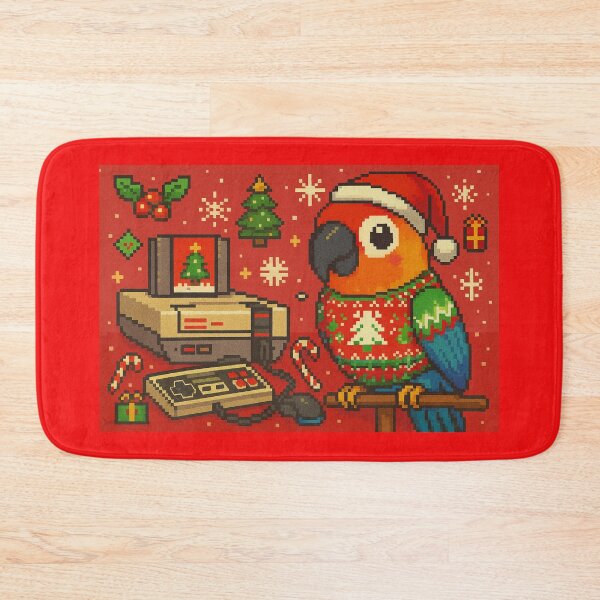 Item preview, Gaming Parrot Christmas , 8-Bit Holiday Bird Gamer designed and sold by E.D.CH designs..
