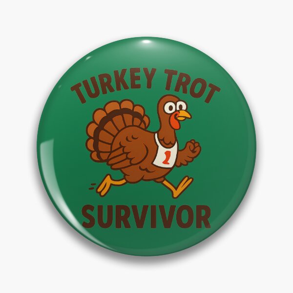 Item preview, Turkey Trot Survivor – Funny Thanksgiving Running Turkey Design designed and sold by ThePrintGoblin.