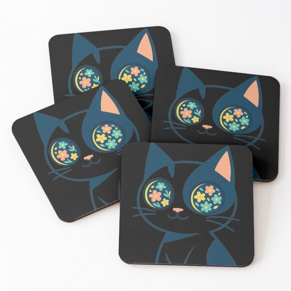 Item preview, Whimsical Data Cat with Floral Eyes designed and sold by Mindful56.