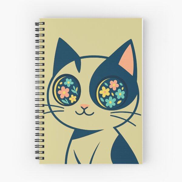 Item preview, Whimsical Data Cat with Floral Eyes designed and sold by Mindful56.
