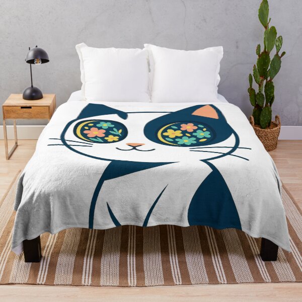 Item preview, Whimsical Data Cat with Floral Eyes designed and sold by Mindful56.