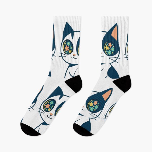 Item preview, Whimsical Data Cat with Floral Eyes designed and sold by Mindful56.