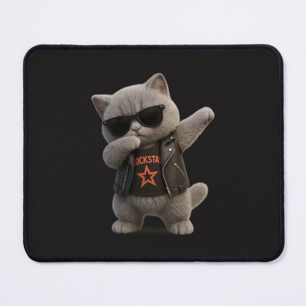 Item preview, Cute Rockstar Cat Dabbing - Funny Cool Grey British Shorthair Cat Design designed and sold by Moons Studio.