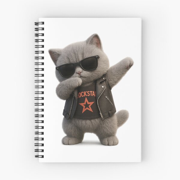 Item preview, Cute Rockstar Cat Dabbing - Funny Cool Grey British Shorthair Cat Design designed and sold by Moons Studio.