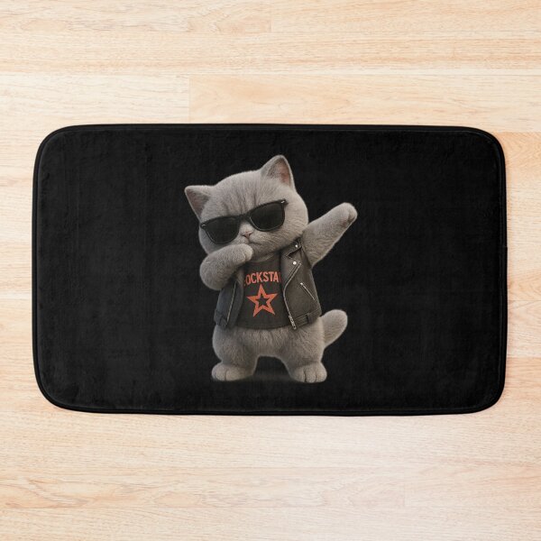 Item preview, Cute Rockstar Cat Dabbing - Funny Cool Grey British Shorthair Cat Design designed and sold by Moons Studio.