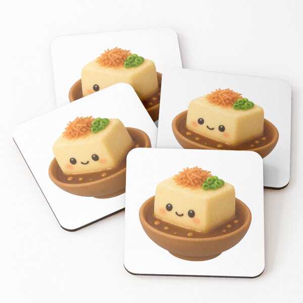 Item preview, Kawaii Agedashi Tofu Cute Food Art - Adorable Japanese Snack Design designed and sold by Moons Studio.
