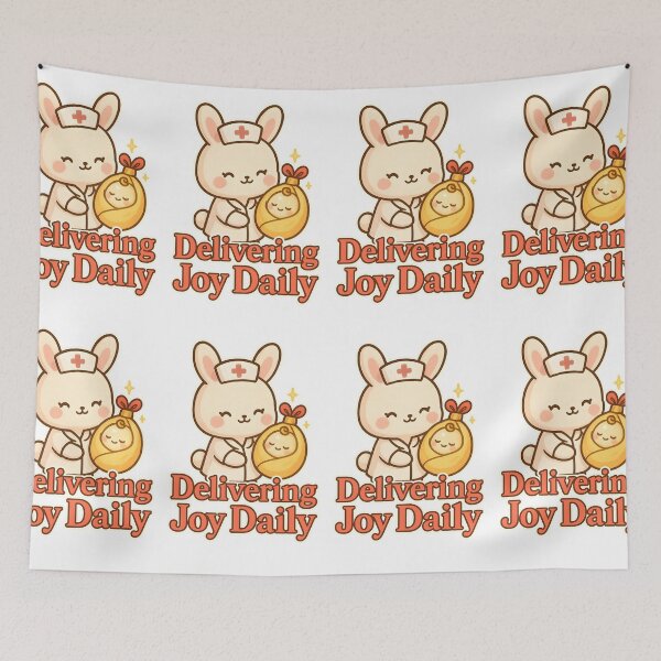 Item preview, Cute Bunny Pediatric Nurse Ornament – Delivering Joy Daily designed and sold by ClinicalHubs.