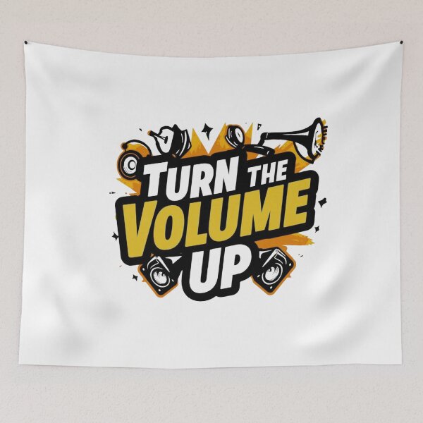 Item preview, Turn The Volume Up – Bold Music Typography T-Shirt designed and sold by MaaroufDesign.