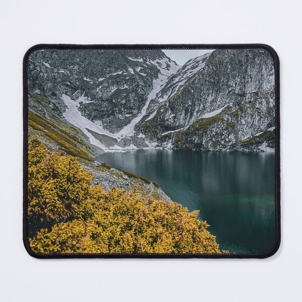 Item preview, Alpine Mountain Lake Landscape with Snowy Peaks and Turquoise Water designed and sold by Ocean's ⭐⭐⭐⭐⭐.