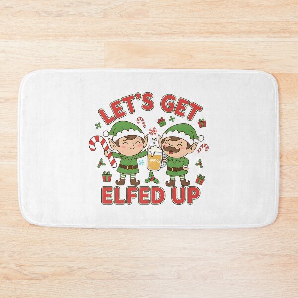 Item preview, Two Elves Enjoying Festive Eggnog and Candy Canes designed and sold by Silent Watch Threads..