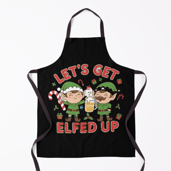 Item preview, Two Elves Enjoying Festive Eggnog and Candy Canes designed and sold by Silent Watch Threads..