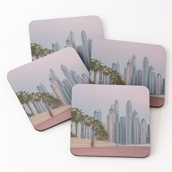 Item preview, Towers on the Water: Dubai Marina Skyline at Golden Dusk designed and sold by Greysline.