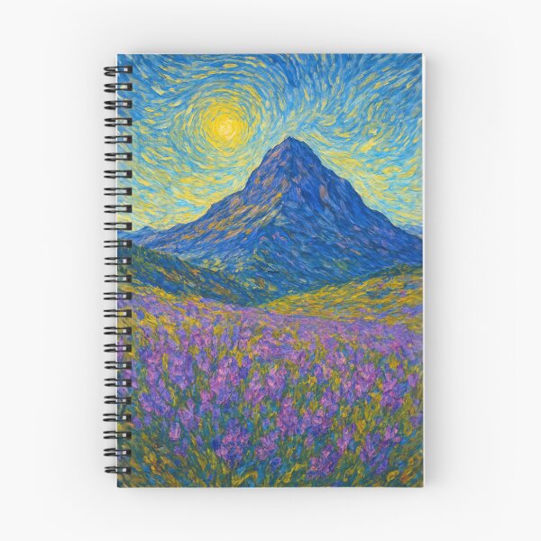 Item preview, Purple Mountain in the style of Van Gogh designed and sold by WJ Cozy Creations.