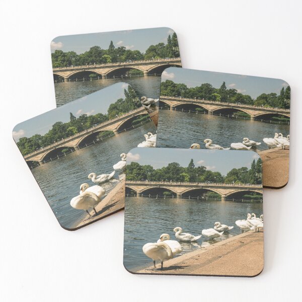 Item preview, Hot Day Preen: Swans Grooming on the Sunny Bank of Hyde Park designed and sold by Greysline.