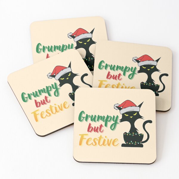 Item preview, Grumpy but Festive Christmas Cat designed and sold by TherezaDesign.