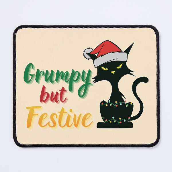 Item preview, Grumpy but Festive Christmas Cat designed and sold by TherezaDesign.