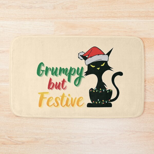 Item preview, Grumpy but Festive Christmas Cat designed and sold by TherezaDesign.