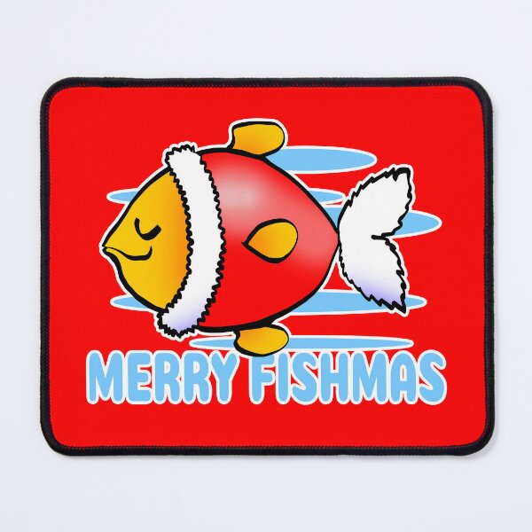 Item preview, Funny Christmas Fish – Merry Fishmas Cartoon Illustration designed and sold by InFrameVision.