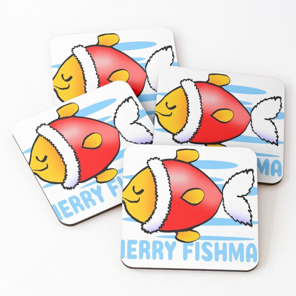 Item preview, Funny Christmas Fish – Merry Fishmas Cartoon Illustration designed and sold by InFrameVision.