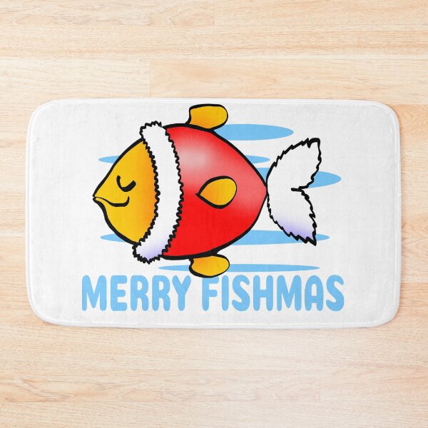 Item preview, Funny Christmas Fish – Merry Fishmas Cartoon Illustration designed and sold by InFrameVision.