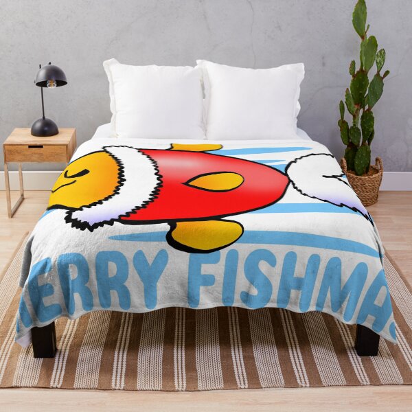 Item preview, Funny Christmas Fish – Merry Fishmas Cartoon Illustration designed and sold by InFrameVision.