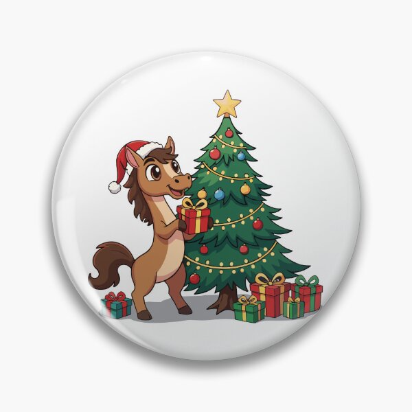 Item preview, 2026 Year of the Horse Christmas Design | Cute Horse with Tree and Gifts | Chinese Zodiac New Year Pony designed and sold by Krasnovaovaova.