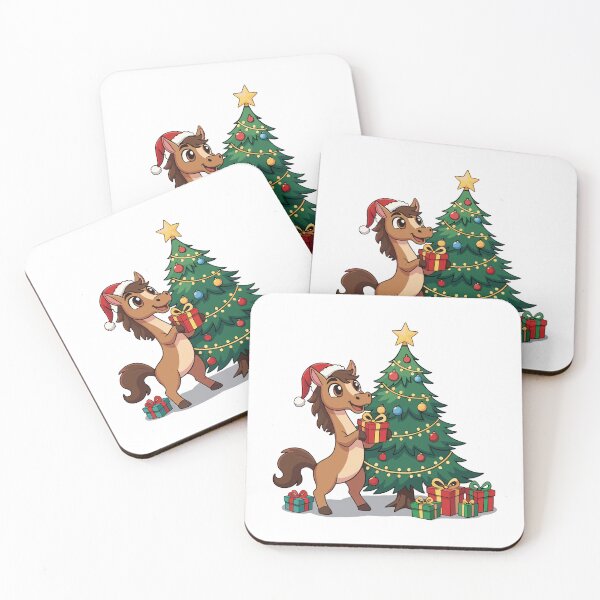 Item preview, 2026 Year of the Horse Christmas Design | Cute Horse with Tree and Gifts | Chinese Zodiac New Year Pony designed and sold by Krasnovaovaova.