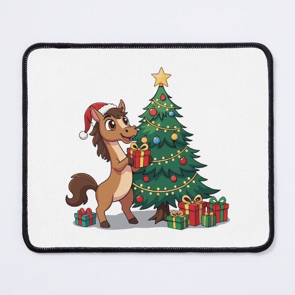 Item preview, 2026 Year of the Horse Christmas Design | Cute Horse with Tree and Gifts | Chinese Zodiac New Year Pony designed and sold by Krasnovaovaova.