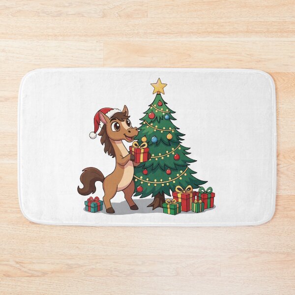 Item preview, 2026 Year of the Horse Christmas Design | Cute Horse with Tree and Gifts | Chinese Zodiac New Year Pony designed and sold by Krasnovaovaova.