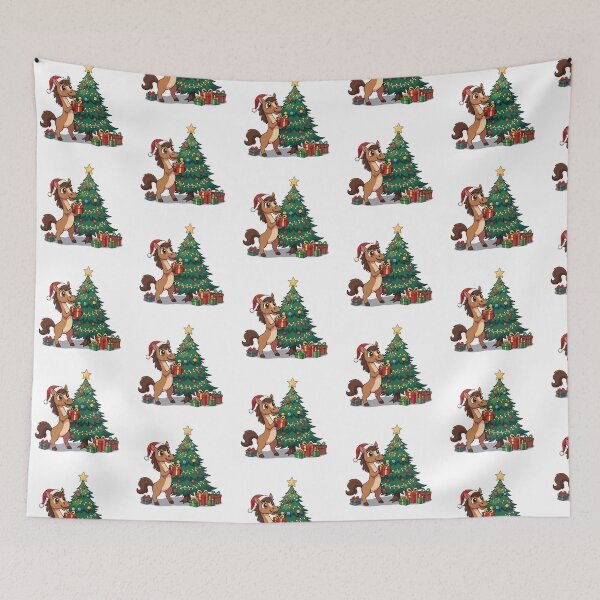 Item preview, 2026 Year of the Horse Christmas Design | Cute Horse with Tree and Gifts | Chinese Zodiac New Year Pony designed and sold by Krasnovaovaova.
