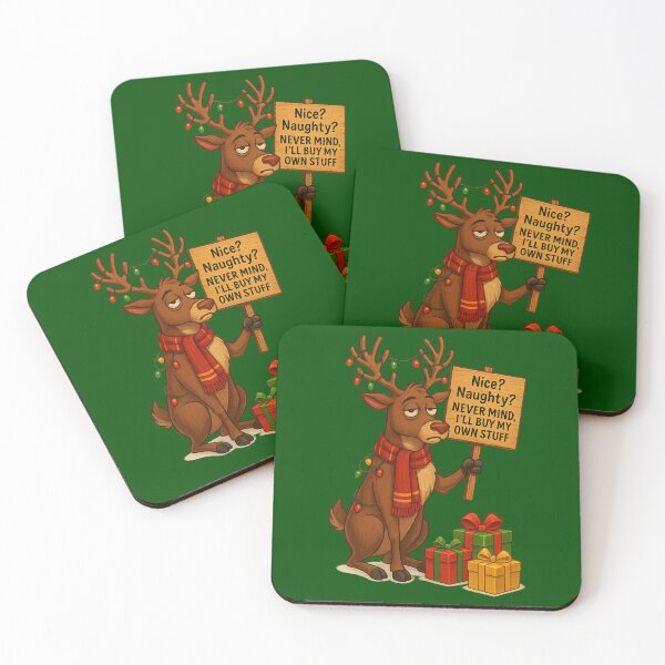 Item preview, Reindeer On Strike - Nice? Naughty? I’ll Buy My Own Stuff designed and sold by I AM BRO.