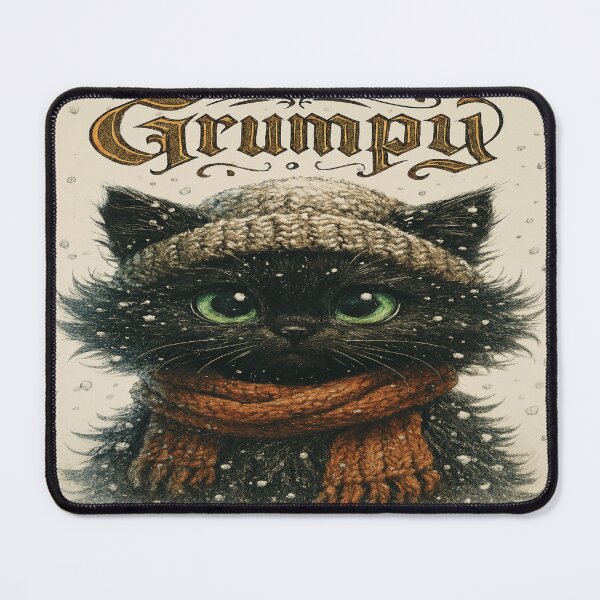 Item preview, Grumpy Winter Cat in Cozy Attire designed and sold by Mindful56.