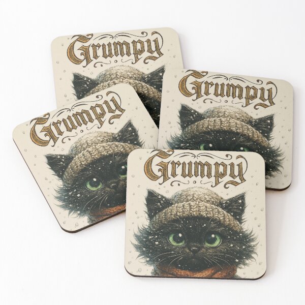 Item preview, Grumpy Winter Cat in Cozy Attire designed and sold by Mindful56.