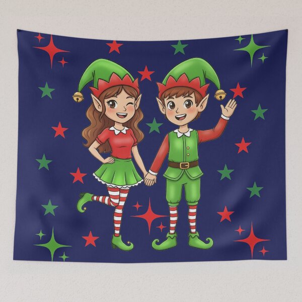 Item preview, Christmas Elf Couple – Magic and Smiles designed and sold by LMDIGITAL6.