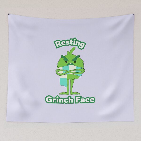 Item preview, Resting Grinch Face Funny Christmas Design designed and sold by Inkworksbyshery.