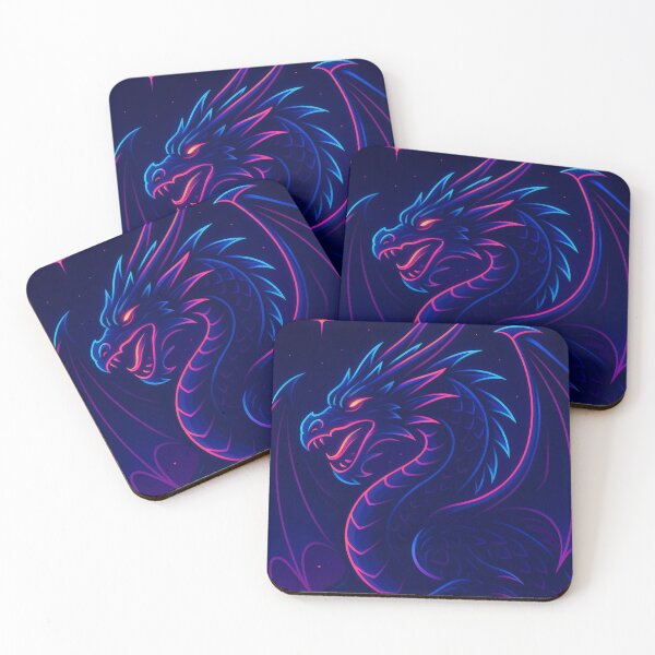 Item preview, Neon Dragon Vaporwave Fantasy Art designed and sold by GolabMagic.