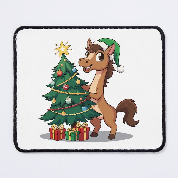 Item preview, 2026 Year of the Horse Christmas Design | Cute Horse with Tree and Gifts | Chinese Zodiac New Year Pony designed and sold by Krasnovaovaova.
