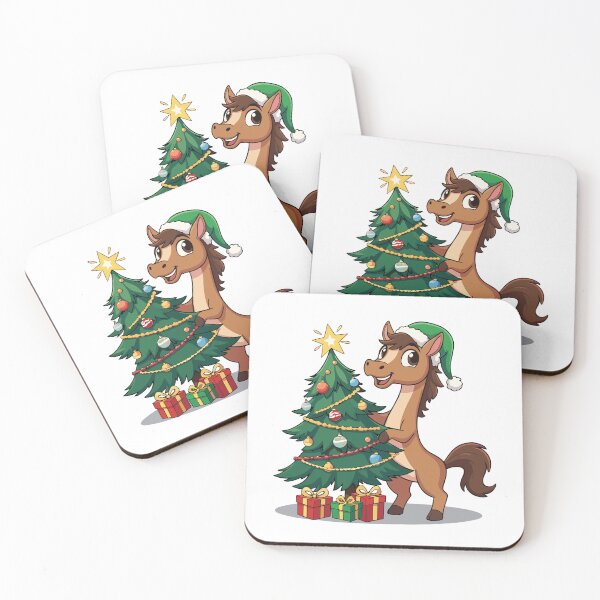 Item preview, 2026 Year of the Horse Christmas Design | Cute Horse with Tree and Gifts | Chinese Zodiac New Year Pony designed and sold by Krasnovaovaova.