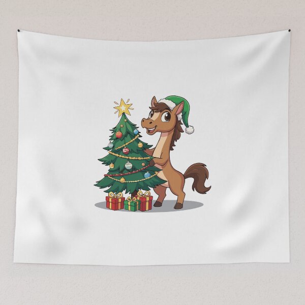 Item preview, 2026 Year of the Horse Christmas Design | Cute Horse with Tree and Gifts | Chinese Zodiac New Year Pony designed and sold by Krasnovaovaova.