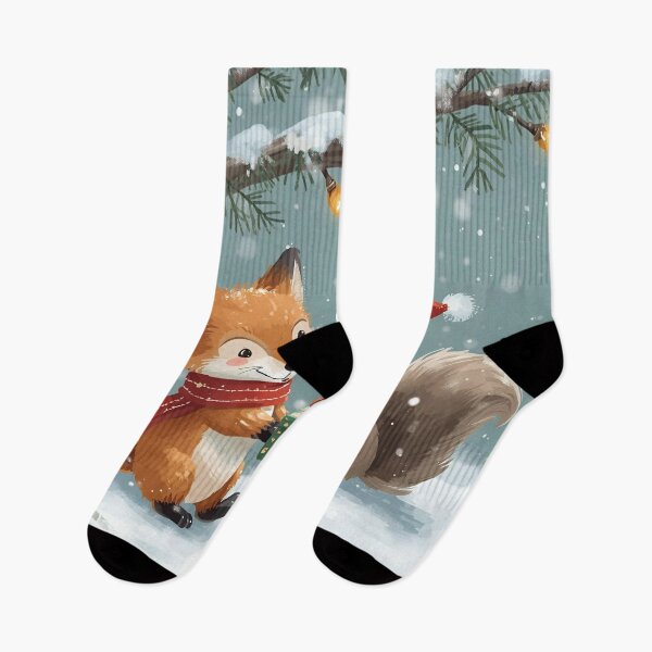 Item preview, Fox and Squirrel’s Whimsical Winter Gift Swap designed and sold by WildlifeWhimsy.