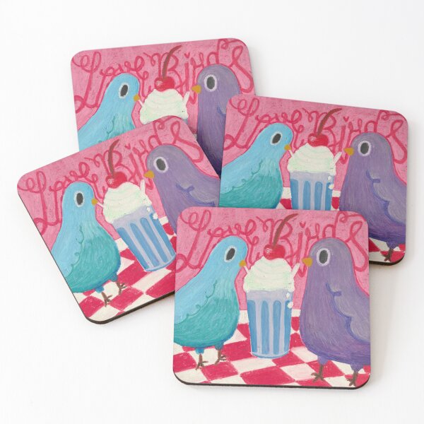 Item preview, Love Birds at Cafe  designed and sold by lunajoon.
