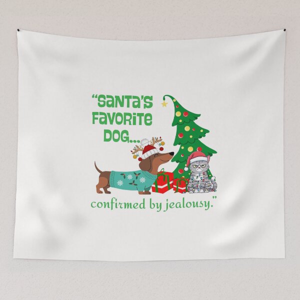Item preview, “Santa’s Favorite Dog… confirmed by jealousy — Christmas Dog & Cat Lights | All Profits to Homeless Animals” designed and sold by clickandmagic.