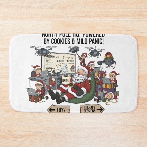 Item preview, North Pole HQ Powered by Cookies and Mild Panic Funny Elves designed and sold by zoughlal.