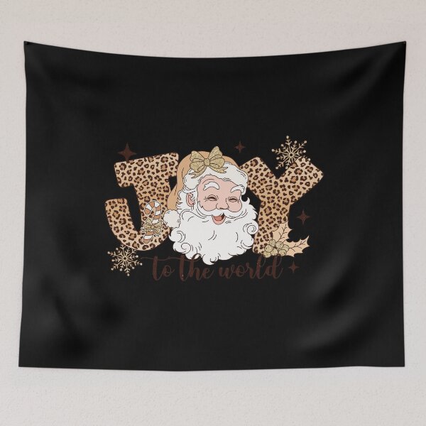 Item preview, Joy to the World Leopard Print Santa Claus Christmas Glitter Design designed and sold by lojadpop.