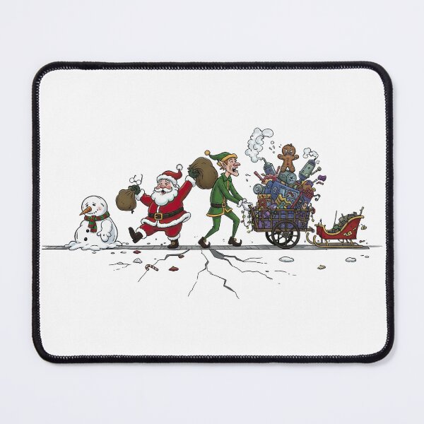 Item preview, Santa and Elf Manual Labor Delivery Cart Funny Snowman designed and sold by zoughlal.
