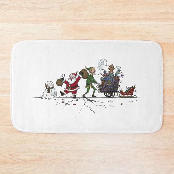 Item preview, Santa and Elf Manual Labor Delivery Cart Funny Snowman designed and sold by zoughlal.