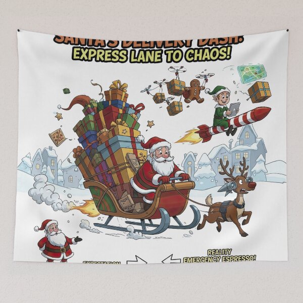 Item preview, Santa Delivery Dash Expectations vs Reality Emergency Espresso designed and sold by zoughlal.