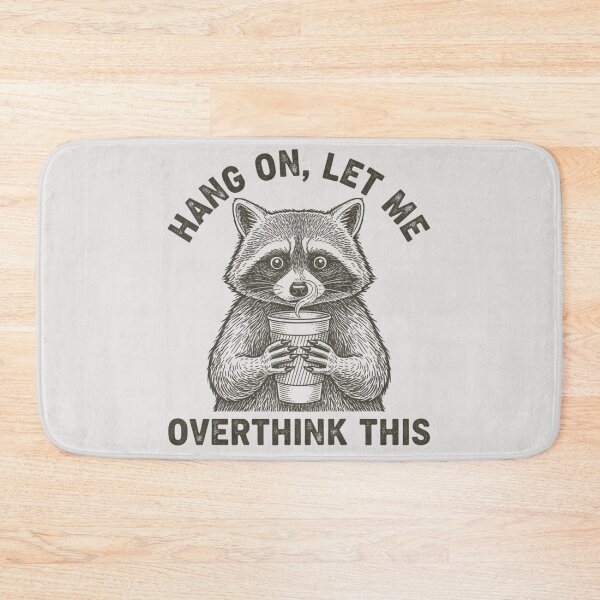 Item preview, Funny Raccoon Overthinking Quote Cute Forest Humor Retro Vibes designed and sold by faridman.