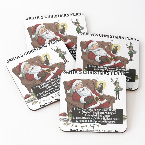 Item preview, Santa's Christmas Plans Infinite Power Down Mode Funny List designed and sold by zoughlal.
