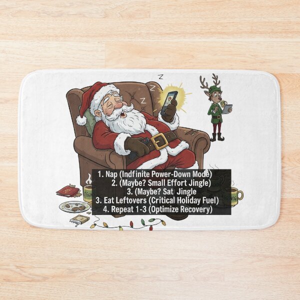 Item preview, Santa's Christmas Plans Infinite Power Down Mode Funny List designed and sold by zoughlal.